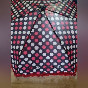 Betsey Johnson Red White Blue Polka Dot Umbrella